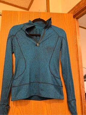 lululemon athletica Teal Blue Half-Zip Long Sleeve Top